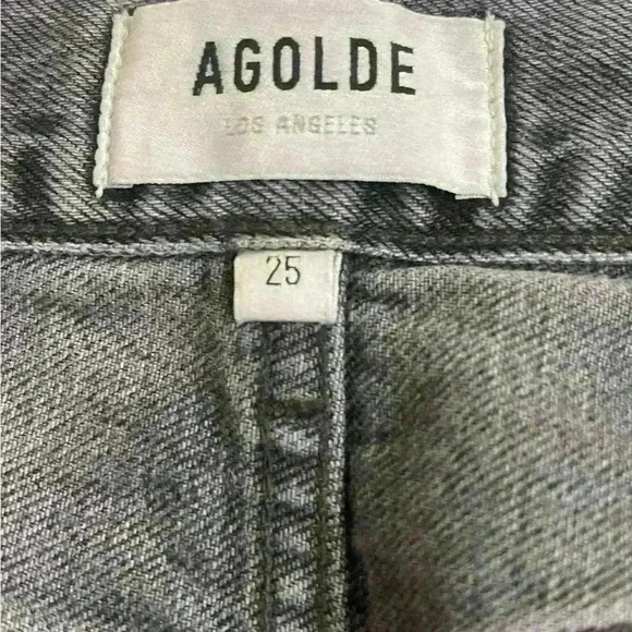Agolde Ripley Grey Wash Straight Leg Cropped Vintage Inspired Design  size 25 - Picture 9 of 11